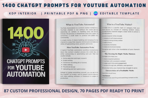 1400 AI Prompts for YouTube Automation