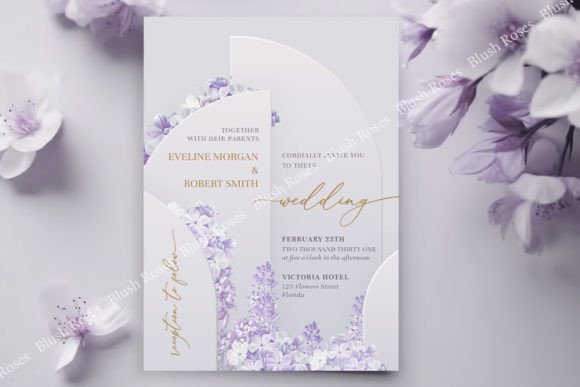 Evaluating the Arches Purple Lilac Spring Flowers Invitation Template for Your Wedding Suite