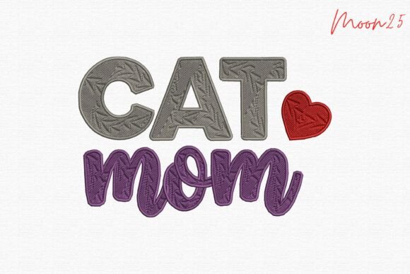 Evaluating the Cat Mom Love Heart Embroidery Design for Personal and Commercial Projects