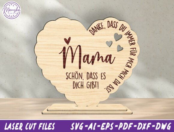 German Mother’s Day Sign Laser Cut File