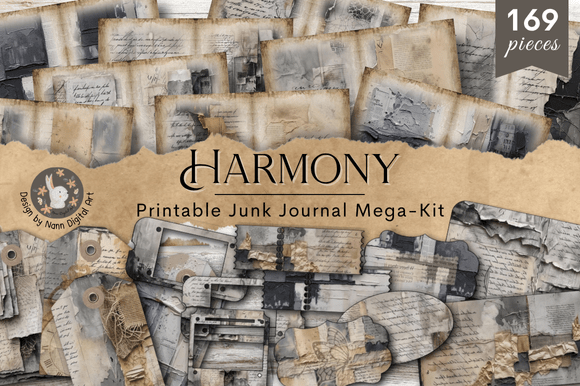 Harmony Grunge Gray Junk Journal Megakit: A Comprehensive Guide to Mixed Media Creativity