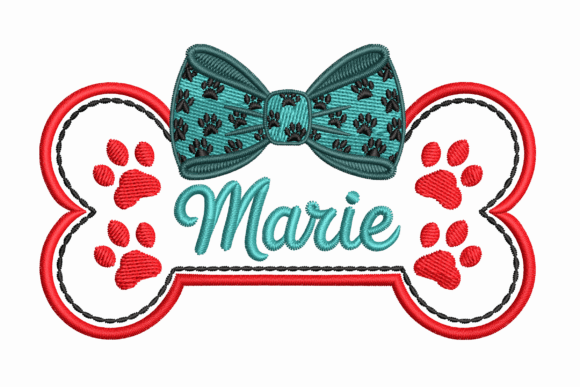 Personalized Dog Bone: A Versatile Embroidery Design for Pet Lovers and Creators