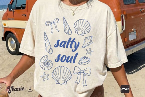Summer Salty Soul Coastal Doodle PNG SVG